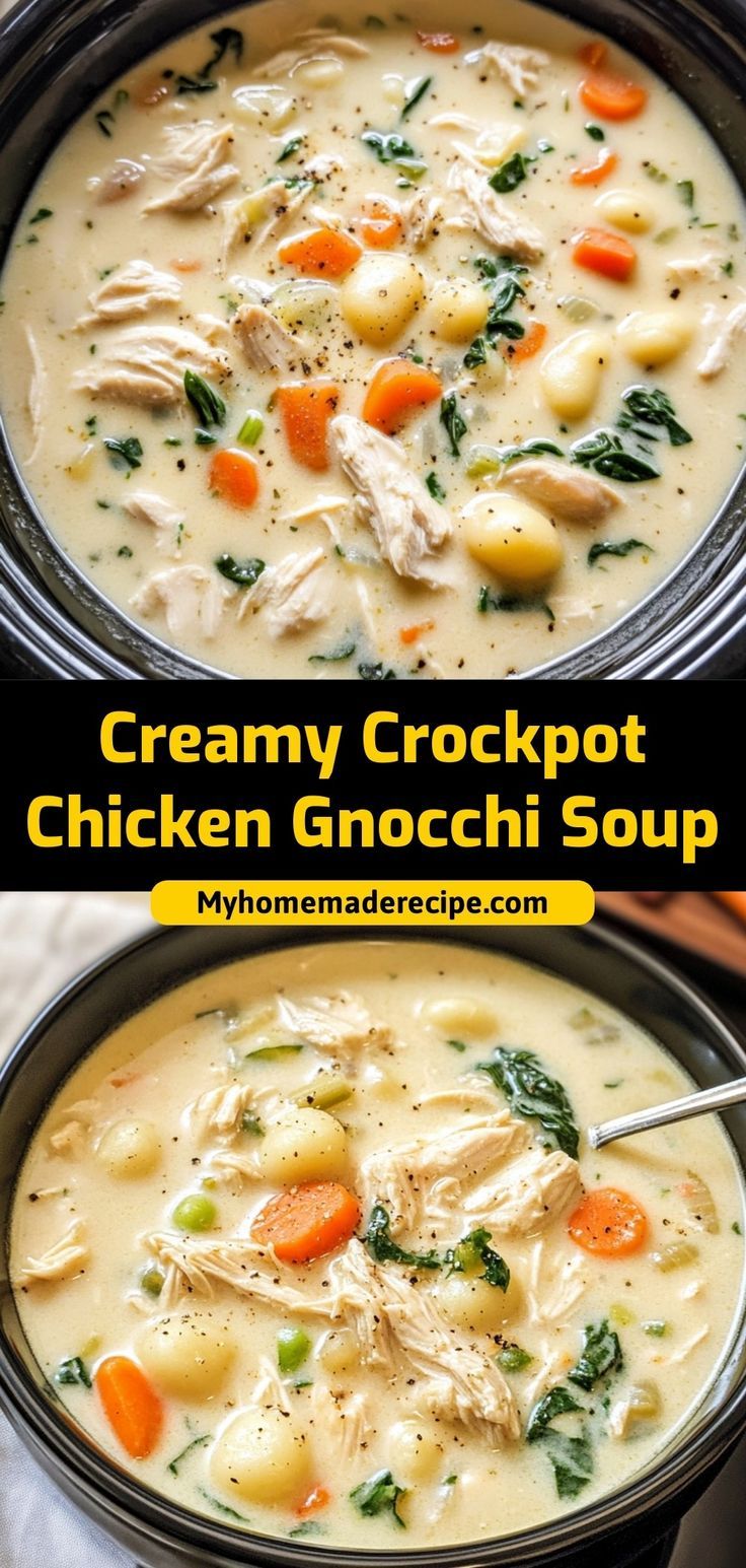 Creamy Crockpot Chicken Gnocchi Soup