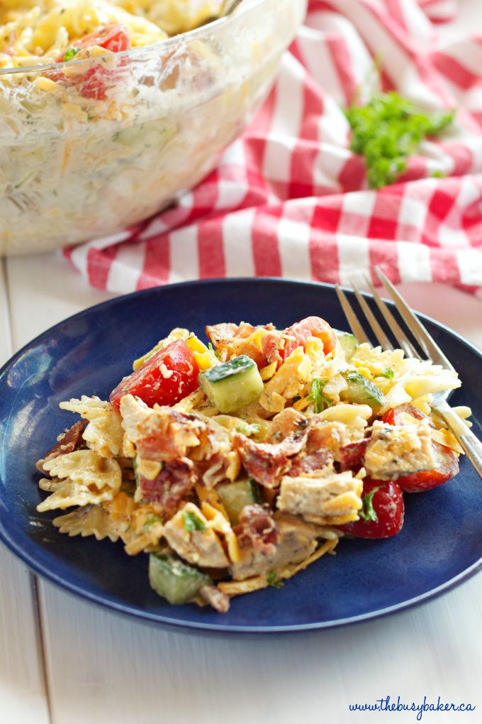 Chicken Bacon Ranch Pasta Salad
