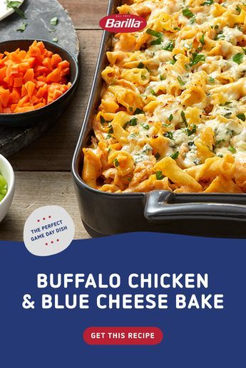 Campanelle Pasta with Buffalo Chicken & Blue Cheese Bake