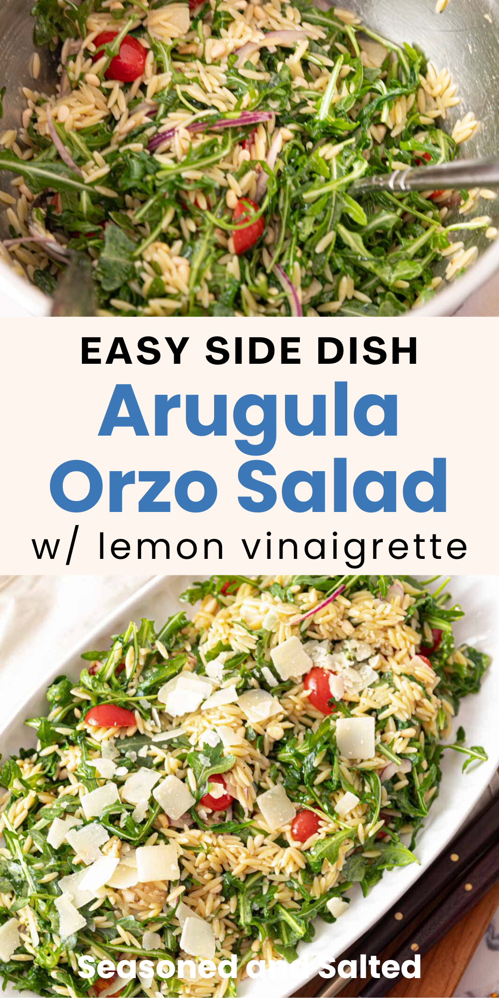Arugula Orzo Salad with Lemon Vinaigrette
