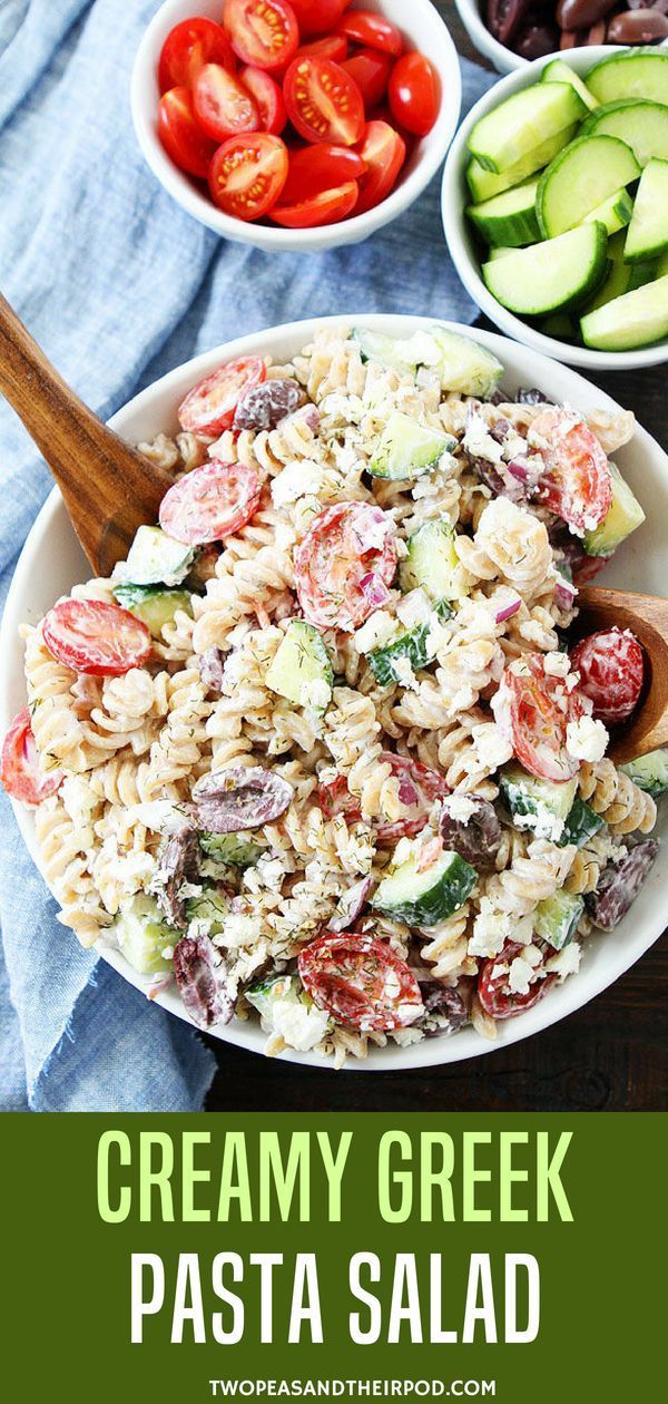Greek Pasta Salad {with Greek Yogurt}