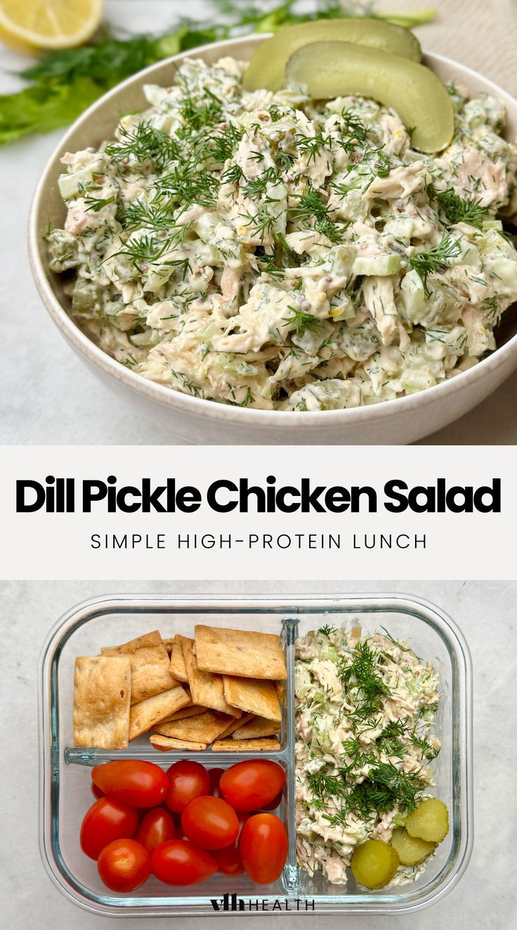 Easy Dill Pickle Chicken Salad | High-Protein Lunch Ideas