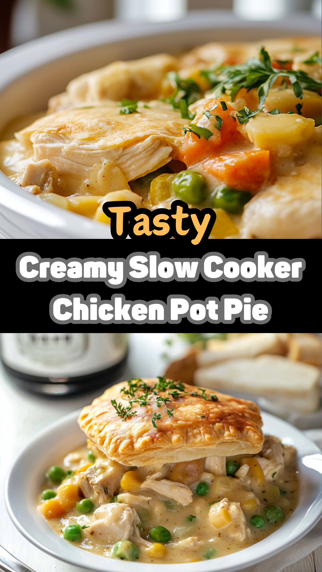 Creamy Slow Cooker Chicken Pot Pie